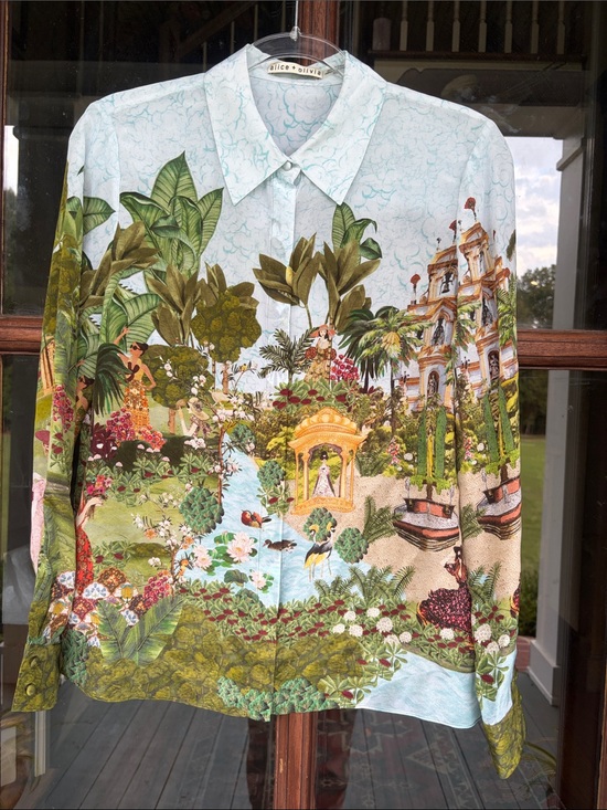 Alice + Olivia Tops - *RARE* Alice + Olivia Willa Couture Palace Silk Blouse. Size M